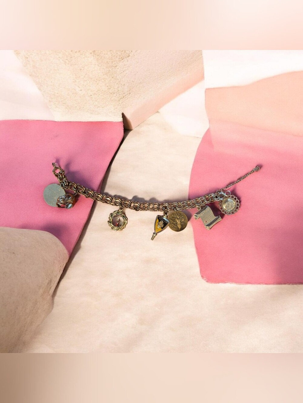 vintage silver charm bracelet